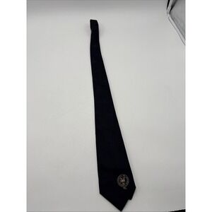 University Of Oxford Silk Tie Black Made In England‎ Crest Stamped Blue